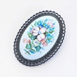 Vintage Russian Finift Rostov Enamel Brooch